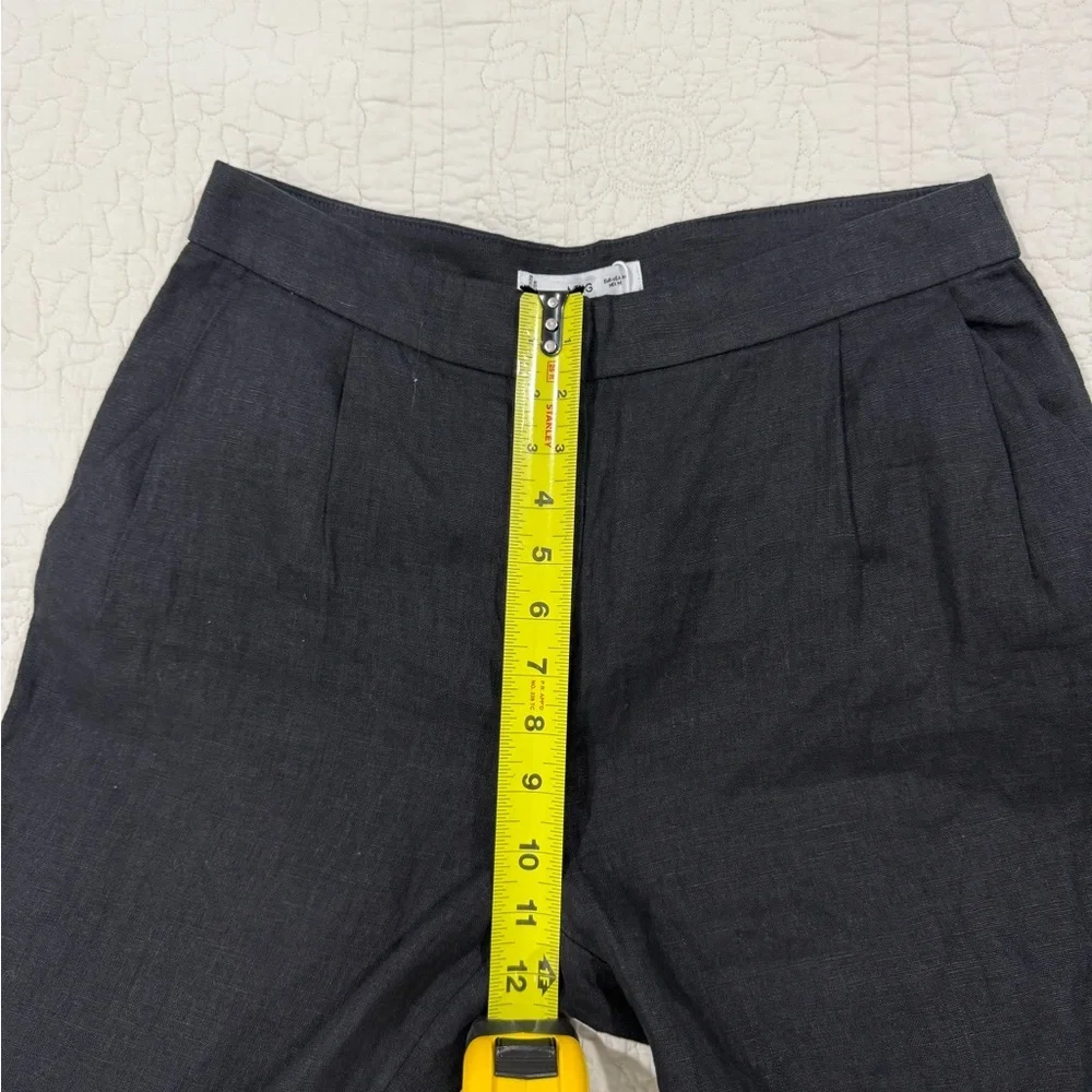 MNG by Mango Black Women's Trousers Black Size M 100% Linen